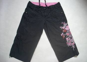 DENIM CO Spodnie 3/4 Bojówki Hafty  38 M