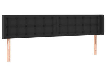 Zagłówek do łóżka z LED czarny 163x16x78/88cm sztuczna skóra WM-3123332