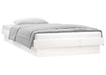 Rama łóżka z LED biała pojedyncza lite drewno 90x190 cm WM-820003