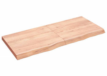 Półka brązowa 140x60x(2-6) cm lakierowane lite drewno dębowe WM-363707