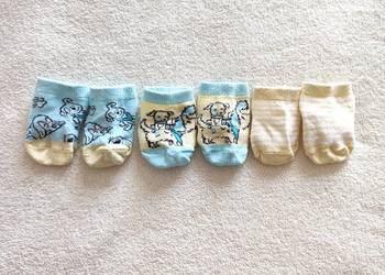 Skarpetki niemowlęce skarpety 3 pary 3 pack żółte niebieskie newborn