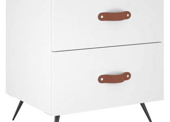 Szafka nocna biała 40x35x475 cm materiał drewnopochodny WM-827244