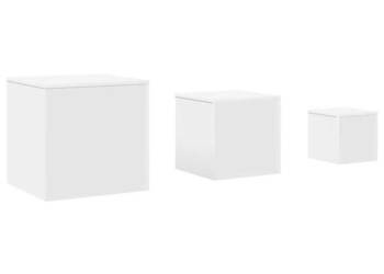 vidaXL Stoliki boczne 3 szt. Białe drewno inżynieryjne(SKU:808585)