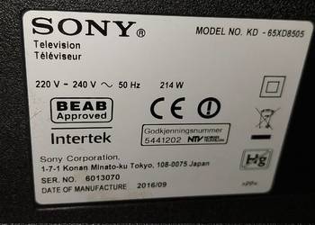 Telewizor SONY BRAVIA 65"