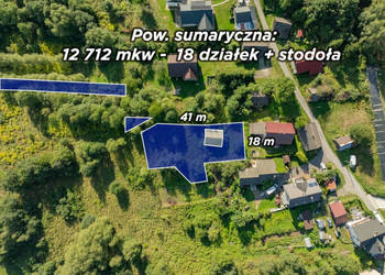 18 działek Koziniec 1,27 ha | MN + las | Jezioro Mucharskie