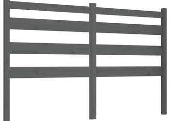 Wezgłowie łóżka szare 186x4x100 cm lite drewno sosnowe WM-818437