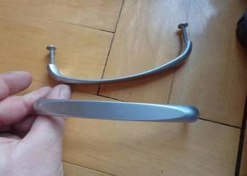 2 uchwyty do szafek srebrne matowe metalowe płaskie 13cm