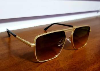 Piękne męskie okulary lub unisex nowość 2026 luksusowe pozłacane 6