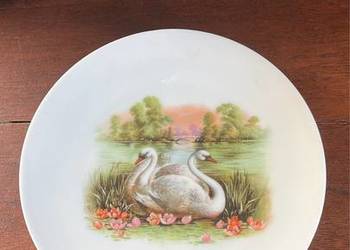 Talerz. Łabędzie. Rosenthal. Bavaria.  Syg. Thomas. Z lat 19