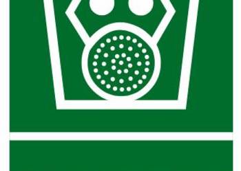 Naklejka BHP pojemnik z maskami ucieczkowymi AB003