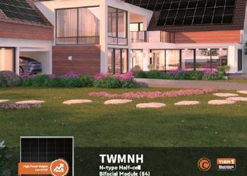 Moduł fotowoltaiczny TW Solar 500W, Half-Cut, N type, 30mm, Bifacial, czarn