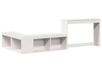 Szafka nocna z biurkiem biała 232x112x75 cm drewno sosnowe WM-855760