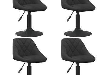 Obrotowe krzesła stołowe 4 szt. czarne obite aksamitem WM-3088788