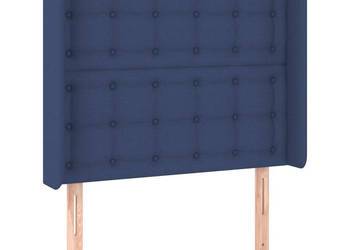 Zagłówek do łóżka z LED niebieski 93x16x118/128 cm tkanina WM-3124470