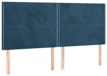 Zagłówek do łóżka z LED ciemnoniebieski 180x5x118/128 cm WM-3122348
