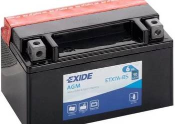 Akumulator motocyklowy 6Ah 90A EXIDE ETX7A-BS YTX7A-BS 12V L+