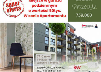 Mieszkanie Bielsko-Biała Browarna 57.1m2 3 pokoje