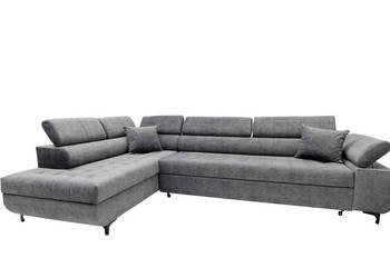 Narożnik Tapicerowany Szary z Funkcją Spania MERCEDES II