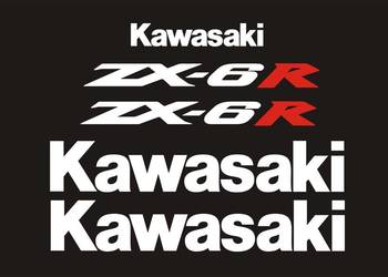 KAWASAKI ZX-6R  białe naklejki na motocykl  - Producent Naklejek
