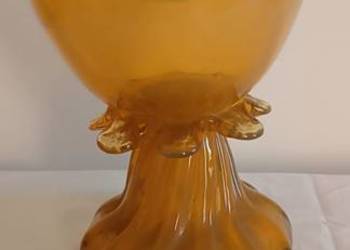 Szklana czara na nodze (tazza) KIS – PRL