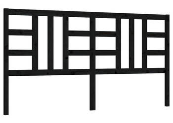 Wezgłowie łóżka czarne 206x4x100 cm lite drewno sosnowe WM-817864