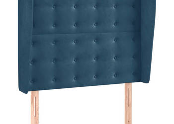 Zagłówek uszak ciemnoniebieski 83x23x118/128 cm aksamit WM-3118424