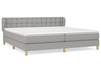 Łóżko kontynentalne z materacem jasnoszare tkanina 200x200 cm WM-3127149