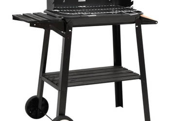Grill węglowy na kółkach czarny stalowy WM-315386