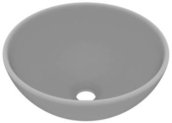 vidaXL Okrągła umywalka łazienkowa, matowa jasnoszara(SKU:146971)