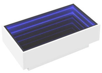Stolik kawowy z LED biały 90x50x30cm materiał drewnopochodny WM-847518