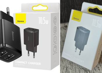Ładowarka sieciowa / Zasilacz / GAN Baseus Compact Charger 2U 10.5W (2xUSB)