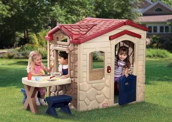 Domek ogrodowy Little Tikes dla dzieci patio stolik plac zabaw 170621 brązo