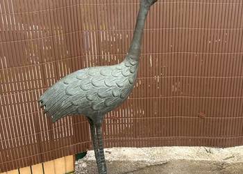 Czapla żuraw z brązu 86 cm wysokości