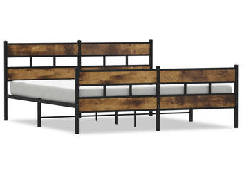 Łóżko Czarne Metalowe Rama Łóżka Metalowa Ze Stelażem 200x200 cm WM-3308469