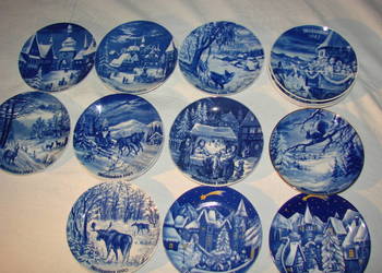 kobaltowy talerz świąteczny