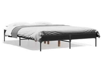 Łóżko Metalowe Czarne Rama Łóżka Ze Stelażem 140x190 cm WM-845036