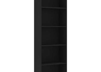 5-poziomowy regał czarny 60x30x189 cm materiał drewnopochodny WM-800991