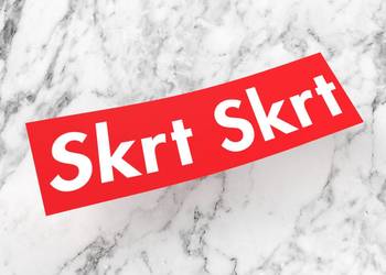 Naklejka SKRT 10 x 3 cm supreme sup swag skate