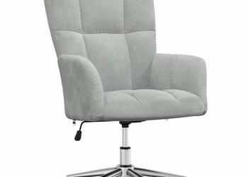 vidaXL Fotel, jasnoszary, obity aksamitem(SKU:328161)