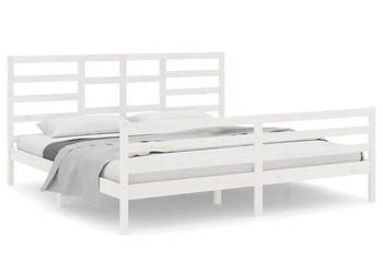 Rama łóżka biała lite drewno 200 x 200 cm WM-3105881