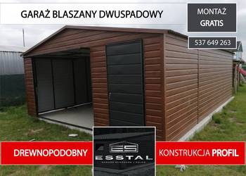 Garaż Blaszany - 6x5 orzech|Blaszak |Garaże | Wiaty| Kojce| - ESSTAL-