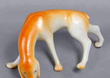 Pies, wyżeł krótkowłosy Aurél Káldor porcelana Hollohaza lata 60te