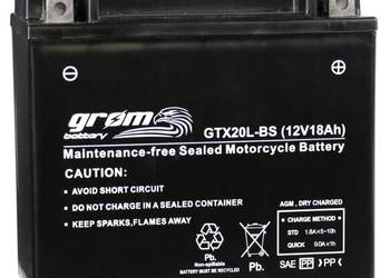 Akumulator motocyklowy GROM GTX20L-BS YTX20L-BS 12V 18Ah 270