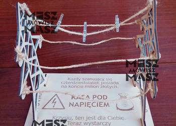 Stojak/pudełko na kasę elektryka urodziny awans emerytura #MiszMówiszMasz