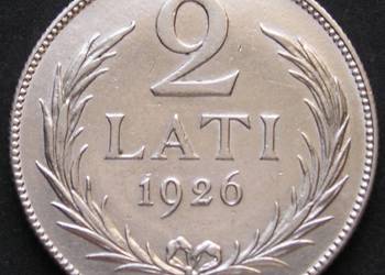 Łotwa 2 lati 1926 - SREBRO - stan 2