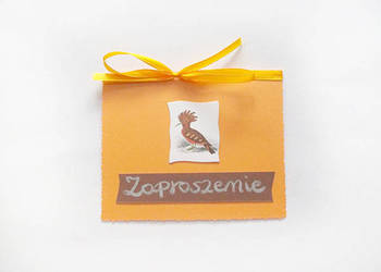 ptaszek zaproszenie, pomarńczowe zaproszenie, boho zaproszen