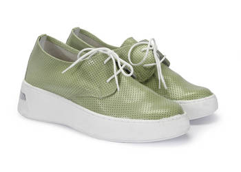 Półbuty sznurowane na platformie zielone (Roz 36-41)
