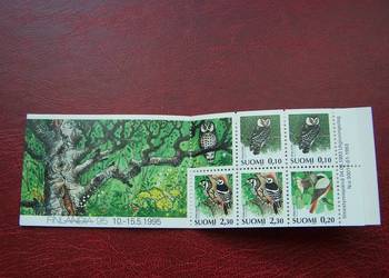 Finlandia 1995 Karnet MNH Fauna Ptaki Dzięcioł Sowy