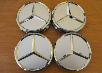 Dekielki Mercedes-Benz kapsel na felgi komplet 75 mm srebrne