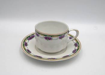 Porcelana KPM zestaw 4 filiżanek ze spodkiem Wałbrzych